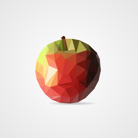 Red apple from triangles. Logo concept.のイラスト素材