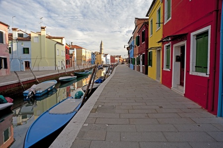 burano  Venice in Italy the buildings' coloursの写真素材