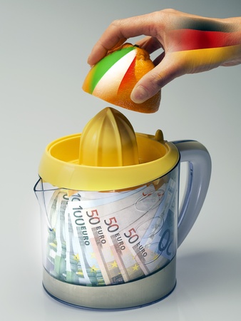 Italian economy crushed  from European policy imposed by Germanyの写真素材