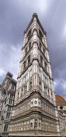 Giotto bell tower in Florence view from belowの写真素材