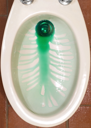 clean toilets and bidet without scratching with anti-lime productsの写真素材