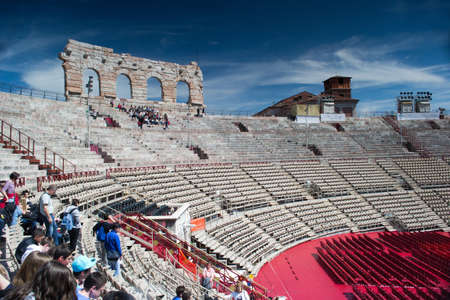 april 26 2012 Verona, italy interior of arenaのeditorial素材