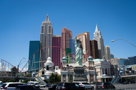 las vegas, nevada-August, 2 2012 view from the strip of the hotel casino new york new yorkのeditorial素材