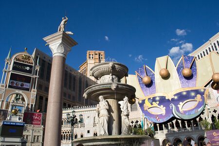 las vegas,nevada,USA-August 12,2012 las vegas city on day time view of the Venetian hotel and casino This hotel have a replica of grand canal and is one of the most famous hotels in las vegas and in the worldのeditorial素材