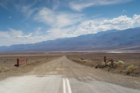 road cut in the valley of deathの写真素材