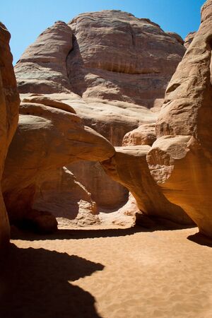 arches national parck,utah,USA-august 9,2012 view of the national park in this picture the sand dune archの写真素材