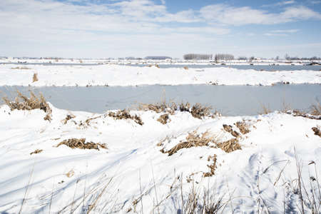 snowy rural landscapeの写真素材