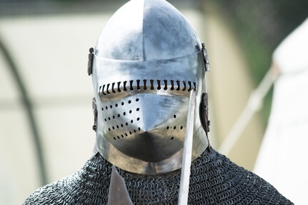 helmet of a medieval knight armorの写真素材