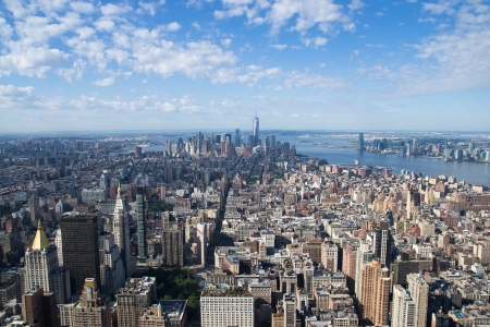 view of new york city from the top of the Empire State Buildingの写真素材