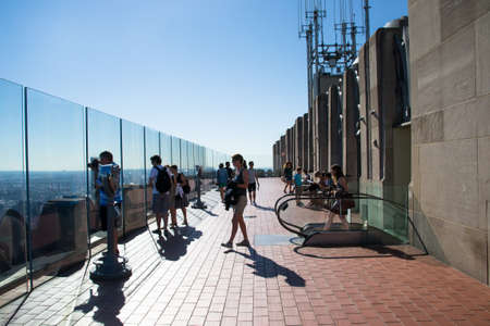 New York City, USA - August 5,2013 one of the terraces on the rockefeller center where many tourists climb to get a view from above of New Yorkのeditorial素材
