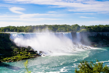 Niagara Falls, seen from the Canandian side in daylightの写真素材