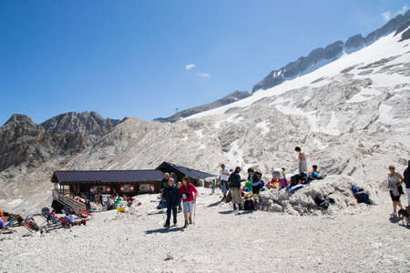 Belluno,Italy-august 21,2013 people leaving for a trek in the Dolomites in a sunny dayのeditorial素材