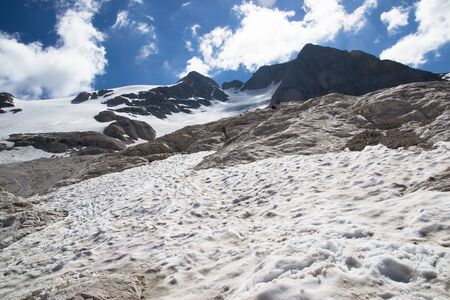 panorama of marmolada glacier in italianの写真素材