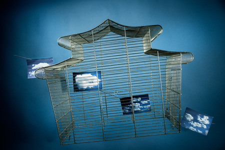 clouds in the cageの写真素材