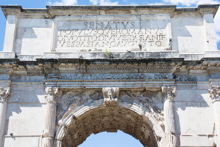 particular of the arch of titus in Romeのeditorial素材