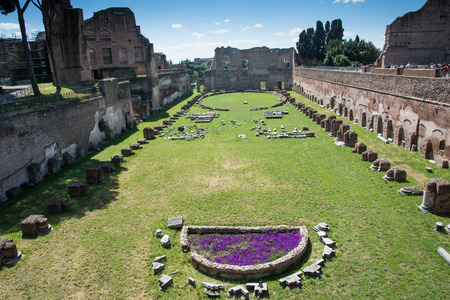 Stadium of Domitian on Palatine Hill in romeのeditorial素材