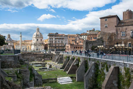 view of the roman forum in rome during a sunny dayのeditorial素材
