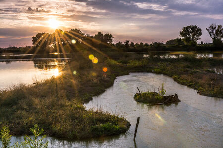 sunset in the countryside