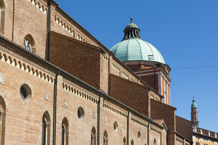 VicenzaItalyApril 32015: Particular of the view of the dome of Santa Maria Annunziata in the center of Vicenza during a sunny day.のeditorial素材