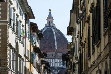 Florence,Italy-august 26,2014:view of the santa Maria del fiore particular in the centre of Florence during a cloudy day.のeditorial素材