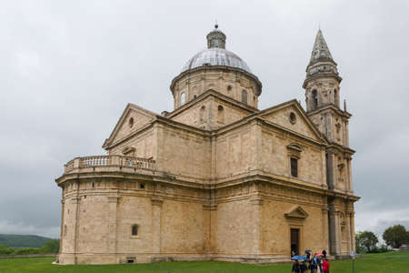 Tuscany,Italy-April 23,2016:View of Saint Biagio church in Montepulciano,Italy during a cloudy day.のeditorial素材