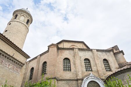 Ravenna,Italy-august 21,2015:view of the entrance of the San Vitale basilica in Ravenna-Italy,during a cloudy day .のeditorial素材