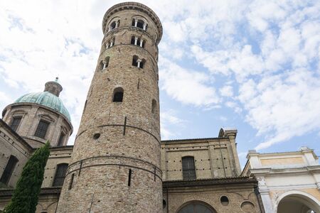 Ravenna,Italy-august 21,2015:view of the particular of the San Appollinare nuovo church in Ravenna-Italy,during a cloudy day .のeditorial素材