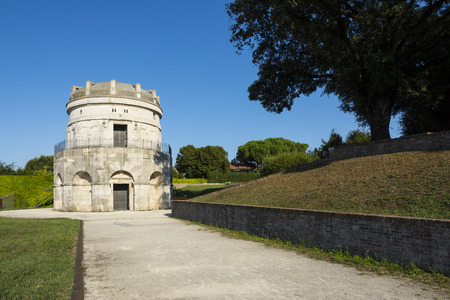 Ravenna,Italy-august 21,2015:mausoleum of Theodoric in Ravenna-Italy,during a sunny day.のeditorial素材
