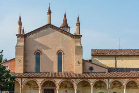 Grazia,Italy-July 4,2015:View of the sanctuary of the Blessed Virgin of Graces in the small village of Grazie near the river Mincio.のeditorial素材