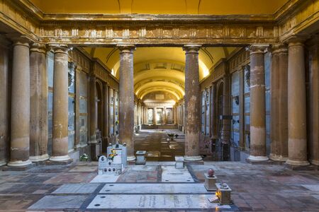 Bologna,Italy-december 7,2016:inside the monumental cemetery of the Bologna during a solitary day.