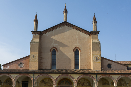 Grazia,Italy-July 4,2015:View of the sanctuary of the Blessed Virgin of Graces in the small village of Grazie near the river Mincio.のeditorial素材