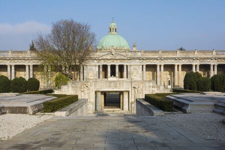 Bologna,Italy-december 7,2016:Inside monumental cemetery of the Certosa di Bologna during a sunny day.のeditorial素材