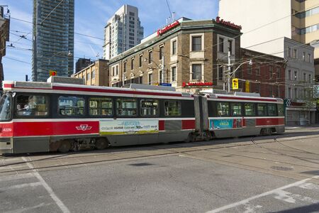 Toronto,Canada-august 2,2015:Public transport in Toronto suburbs  during a sunny day