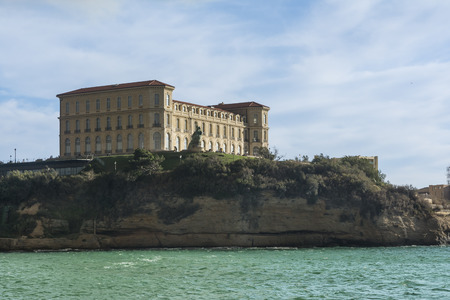 Marseilles,France-august 10,2016:view of the Pharo palace in Marseilles from the Fort saint Jean during a sunny day.のeditorial素材