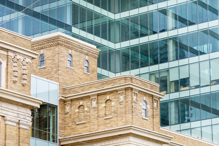 Toronto,Canada-august 3,2015:ancient and modern come together in the city of Toronto in Canadaのeditorial素材