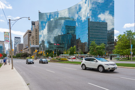 Toronto,Canada-august 3,2015:walking through the city of Toronto during a sunny day.のeditorial素材