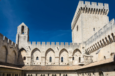 Avignon,France-august 12,2016:torist visit the Palace of the Popes, famous christian landmark in France during a sunny dayのeditorial素材