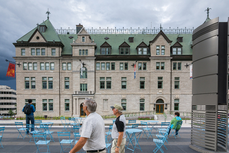 Quebec City, Canada - August 5, 2015:view of the city hall of Quebec City during a summer morning.のeditorial素材