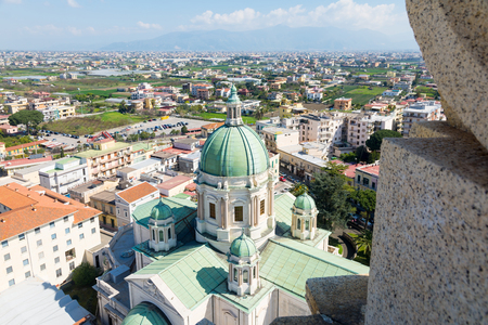 Pompei,Italy- March 27, 2016:view of Pompeii from the top of the shrine of Lady of the Rosary during a sunny day.のeditorial素材