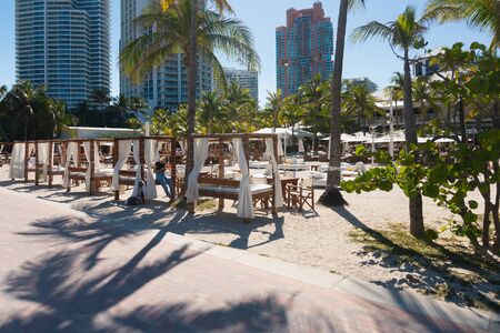 Miami,USA-march 15,2018:one of the many beachside venues found in Miami beach on a sunny dayのeditorial素材