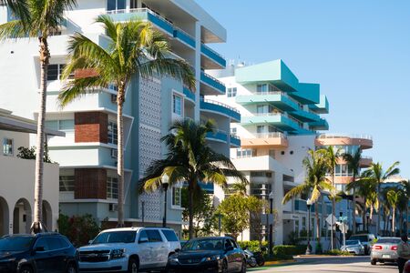 Miami,USA-march 15,2018:strolling through the famous Ocean drive in Miami during a sunny dayのeditorial素材