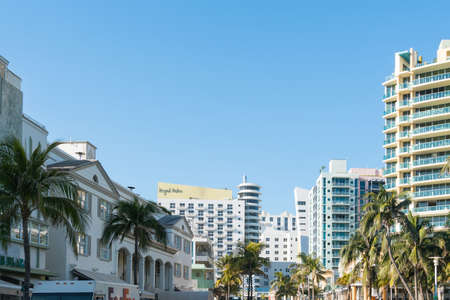 Miami,USA-march 15,2018:strolling on the famous Ocean drive in Miami during a sunny dayのeditorial素材