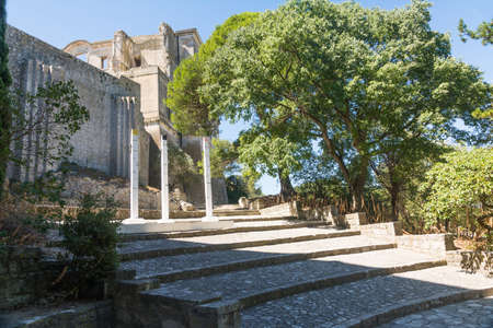 Montmajour,France-august 14,2016:The Abbey of St. Peter in Montmajour is a  large fortified monastery near Arles, France built by Benedictine monksのeditorial素材