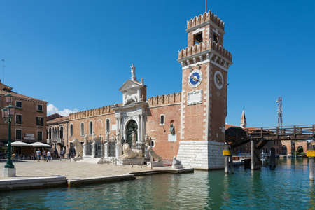 Venice, Italy -August 17,2014: View of the famous arsenal of Venice during a sunny dayのeditorial素材