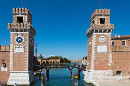 Venice, Italy -August 17,2014: View of the famous arsenal of Venice during a sunny dayのeditorial素材