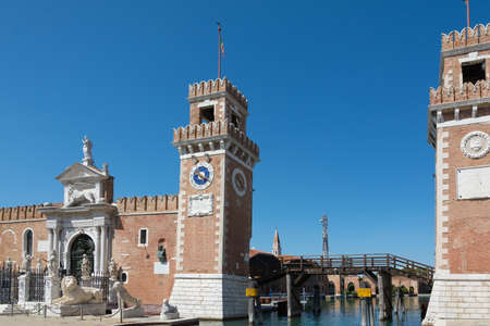 Venice, Italy -August 17,2014: View of the famous arsenal of Venice during a sunny dayのeditorial素材