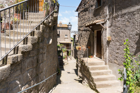 Vitorchiano, Italy-april 30,2018: view of Vitorchiano, one of the more beatiful town in Italy in the province of Viterbo.のeditorial素材