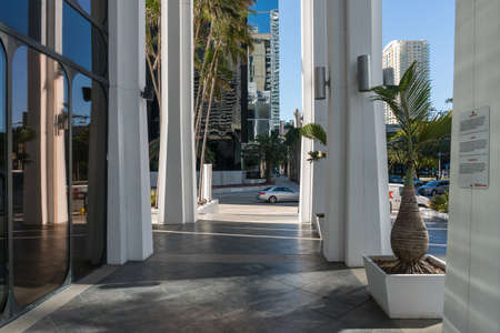 Miami, USA-March 16,2018: walking among the skyscrapers in downtown Miami during a sunny day.のeditorial素材