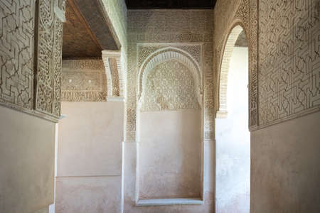 Granada, Spain-august 12, 2017: particular of the famous Alhambra in Granada during a sunny day.のeditorial素材