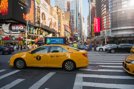 New York City, USA - August 7, 2019:Traffic  among the skyscrapers of New York during a sunny dayのeditorial素材
